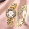 Wristwatches Roman Scale Diamond Women Bracelet Watches Steel Belt Love Petal Quartz Wrist Watch Luxury Fashion For