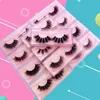 مصنوعة يدويًا قابلة لإعادة الاستخدام مجعد Mink Mink Extensions Soft Fived Multilayer Shicay 3D Phade Lashes Full Strip Lash 12 Models من السهل ارتداء DHL