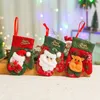 Christmas Small Glove Santa Claus Snowman Elk Gloves Xmas Tree Hanging Decor Glove Stocking Gift Candy Bag Festive Gifts TH0375