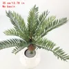 Decorative Flowers 35-45CM Artificial Plants Green Plastic Palm Tree Fake Shrub Iron Branch Garden Living Room Office Home Decoration