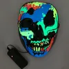 Halloween LED -festmasker Lysande klä upp rekvisita Dance Party Cold Light Strip Ghost Cartoon Masks Party Supplies 919