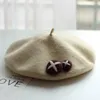 Berets Autumn And Winter Women's Hat All-match Painter Handmade Wool Felt Mushroom Pumpkin Cute Little Beret