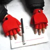 Étudiant hiver chaud tricoté gants enfants demi-doigt mitaines en plein air filles cyclisme gants sans doigts