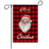 Julträdgårdsflagga dubbelsidig jultomten Gnome Buffalo Plaid Winter Holiday Yard Outdoor Decoration XBJK2209