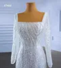 Nouvelles robes de sirène de mariage robe de paillettes blanches avec train détachable brillant Bling SM67464