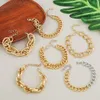 Link Chain Fashion Golden Stainless Steel Plated Gold Keel Bracelet Jewelry For Women And Men 12 Pcs lot E-053227n
