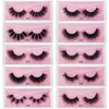 Doux Lumière Épais Vison Faux Cils Bouclés Crisscross Réutilisable Fabriqué À La Main Multicouche 3D Faux Cils Pleine Bande Extensions De Cils Maquillage Pour Les Yeux 12 Modèles DHL