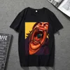 メンズTシャツレディースTシャツOネックファッションレトロスタイル面白いパターン印刷シリーズブラックショートスリーブストリート通勤トップ