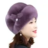 Beralar sahte kürk kesilmiş kış moda şapka kadınlar için şık açık sıcak şapkalar doğum günü hediyesi alt satış