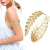 Retro Gold Grieks Romeinse Laurel Leaf Snake Bracelet Armband bovenarm manchet Festival Festival Bridal Belly Dance Sieraden Q0717324E