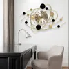 Horloges murales mode grande horloge ligne en métal doré pointeur numérique maison suspendu salon décorer créativité tentures modernes