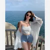 Work Dresses Spring And Summer 2022 Women's Suit Short Paragraph Sling Vest Loose Long-sleeved Shirt Two-piece Ins