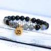 MG0696 NOVO PROJETO 8 mm Black Tourmaline Bracelet Natural Labradorita Gemstone Energia Bracelete Feminina Chakra Yoga Mala Bracelet260E