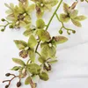 Decorative Flowers 3 Stem 15 Heads Real Touch Latex Artificial Moth Orchid Fake Phalaenopsis With Leaves For Wedding Home Decor