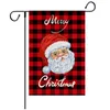 Bandeira do jardim de Natal Papai Noel de dupla face Gnome Buffalo Plaid Winter Holiday Yard Decoração ao ar livre KDJK2209