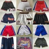 New Basketball Harden Embiid Shorts Classic Just Don Pocket Iverson Hip Pop Pant avec poches Papant de survêtement à fermeture éclair Maxey Short