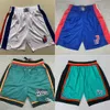 Jaden Ivey New Basketball Cunningham Shorts Retro Classic Just Don مع Pocket Hip Pop Pant Zipper Swinkpants قصيرة الأزرق