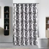 Duschvorhänge, Mosaik-Stil, Badezimmervorhang, dick, wasserdicht, Polyester, schimmelresistent, für Badewanne, mit 12 Haken