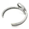 Bracelet de motard en acier inoxydable Tone Silver Tone Silver