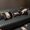 Oreiller de luxe américain velours tigre léopard jeter couvre Animal sauvage imprimé Vintage étui décoratif pour canapé à la maison