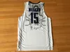 O basquete universit￡rio usa a faculdade masculina juvenil UConn Huskies #15 Kemba Walker 2021 White UConn College Basketball Game Jersey