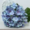 Fleurs décoratives 1 branche hortensia artificielle sensation 3d décoration de maison disposition douce jardin de mariage faux