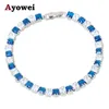 Geweldige sieraden bedelarmbanden diepblauw zirkoon zilveren toon laagste onderscheidende mode -sieraden voor vrouwen TBS1080A276S