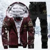 Men's Tracksuits Winter Warm Tracksuit Men Set Casual Jacket Suit Brand Clothing Mens Sweats Two Pieces Zipper Sweatshirt Drop