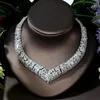 Necklace Earrings Set HIBRIDE High Quality Bridal And Zirconia Nigerian Jewelry For Women Parrure Bijoux Femme Mariage N-804