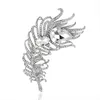 Spille con strass con grande piuma di pavone in cristallo per spilla da donna Accessori per gioielli 10,5 cm