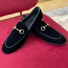 Chaussures habill￩es Mules Horsebit Locs 100% cuir hommes Femmes Flat Taille 34-46 Princetown Authentic Cowhide Casual Shoe Toe Round Classic Slides Locs Mens Imprim￩ Metal