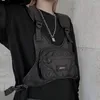 Kvinnors tankar Techwear Tactical Vest Women Harajuku Street Hip Hop Chest Bag Justerbar multifunktion Waistcoat ￤rml￶s jacka