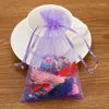 Jewelry Pouches 100pcs 7x9 9x12 10x15cm Mix Color Organza Bag Wedding Party Decoration Drawable Bags Gift