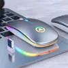 マウスワイヤレスマウスLEDバックライト充電式USBサイレントBluetooth 2.4GHz人間工学的な光ゲームデスクトップPCラップトップ
