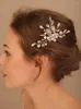 Copricapo Spose in cristallo di perle Pettini per capelli Moda Accessori da sposa Festa Prom Diademi per le donne Copricapo da sposa Copricapo fatto a mano