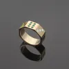 Designer Heren Ring Dames V Letter Lover RVS Octagon Ring Gekleurde Drop Oil Dice Ringen