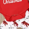 Kleidung Sets Jungen Mädchen Mädchen Weihnachtskleidung lässig meine erste Langarm -Strampler -Hosen Hut Frühling Herbst Kinder Weihnachts -Outfits