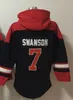 Sweat à capuche pour équipe de baseball, Acuna Jr. Swanson Olson, pour les fans, taille S-XXXL, couleur rouge