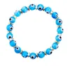 Turkish Evil Eye Beaded Strands Bracelets Glass Crystal Beads Bracelet For Women Girls Elastic Handmade Jewelry