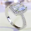 Luxusschmuck Zirkonring Simulation Zirkon Ring Prinzessin Simuliertes Diamant -Ehering -Set Geschenk mit Box22906086110