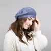 베레모 모자 여성 레이디 겨울 모방 머리 모자 두꺼운 따뜻한 니트 모자를위한 따뜻한 니트 모자