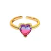 Bagues de grappe UILZ jolies filles violet cristal émail bijoux fleur coeur anneau 2022 Y2K mode fête mariage petite amie cadeau