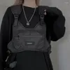 Kvinnors tankar Techwear Tactical Vest Women Harajuku Street Hip Hop Chest Bag Justerbar multifunktion Waistcoat ￤rml￶s jacka