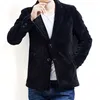 Men's Suits Men's Corduroy Blazer For Spring 2022 Business Casual Jacket Plain Black XL 6XL 7XL