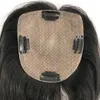 Topper per capelli umani da 5x5 pollici per le donne Colore nero naturale 100% Remy Slik Base Clip in parrucchino Posticci 12x13cm Diva1