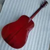 Anpassad J45AA All Solid Wood Acoustic Guitar Red Color Guitar Professional 41 tum