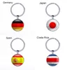 World Country Flags Keychain Football Car Key holder Hand Bag Accessories Spain Brazil flag Soccer Key Rings 32 Teams Souvenir