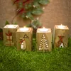 クリスマスキャンドルホルダーオーナメントクリスマスツリーエルクレターキャンドルスティックミニ木製キャンドルスティッククリエイティブクリスマスホームデコレーションBH7595 TYJ