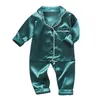 Toddler Bebek Erkekler Bahar Sonbahar Uzun Kollu Katı Üst Pantolonlar Pijama Çocuk Moda Konforlu Placie Gueares Giysiler307Z6903745