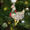 Ny juldekoration Trähänge Creative Scarf Chicken Hem Holiday Christmas Tree Ornaments Xmas